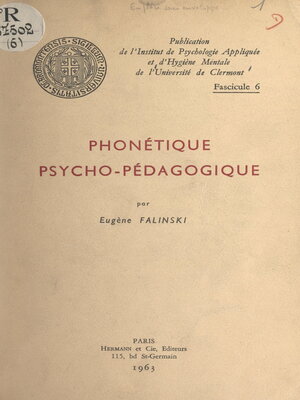 cover image of Phonétique psycho-pédagogique